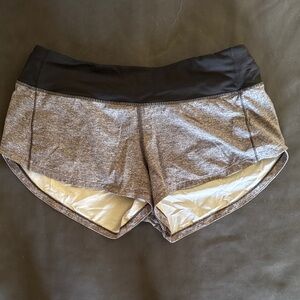 Lululemon Speed Up Running Shorts 2.5” Heathered Grey Size 6